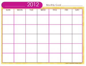 2011 Printable Calendar Template on 2012 Printable Calendar Template