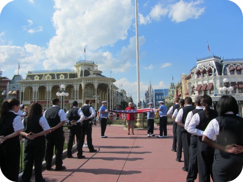 Flag Retreat Ceremony at Walt Disney World's Magic Kingdom