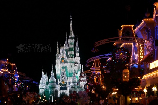 Cinderella Castle at Magic Kingdom Christmas